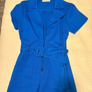 Blue Jumpsuit with Belt